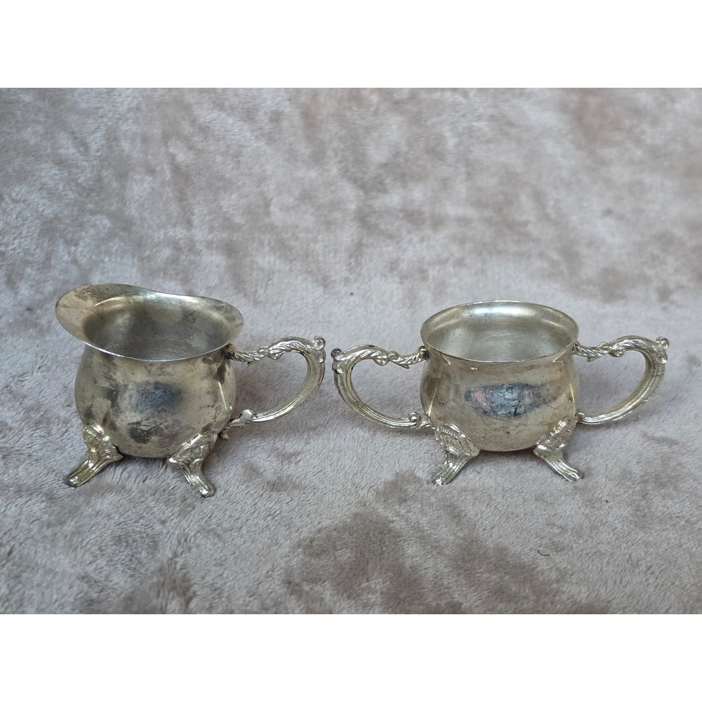 International Silver Company Silverplated Footed Creamer and Sugar Bowl Set